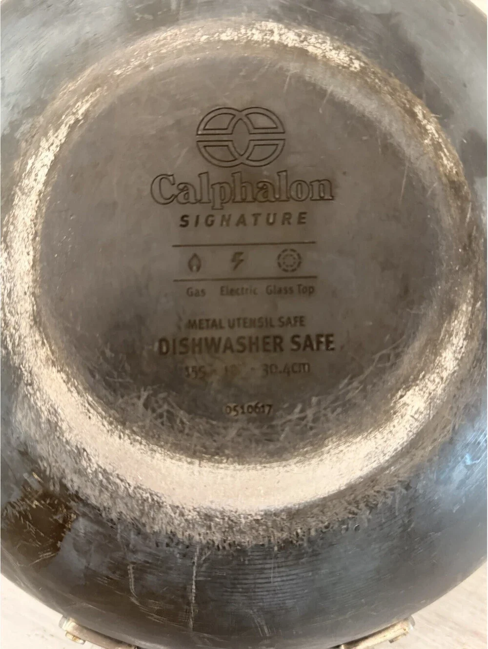 CALPHALON SIGNATURE Nonstick 12 Inch Flat Bottom Wok PAN + LID SET